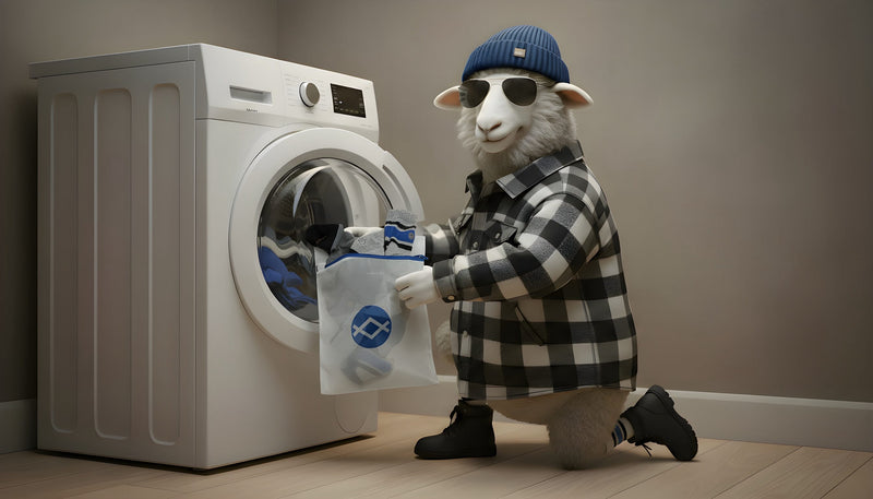 Wilson gebruikt de WALK IT OFF Waszak om zijn sokken te wassen