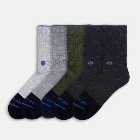 WALK IT OFF 5 pack merino sokken Mix met vijf kleuren: Platino, Twister, Black, Antracite en Ivy