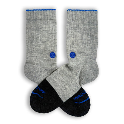 WALK IT OFF Merino sokken Platino – productfoto vooraanzicht met logo zichtbaar.
