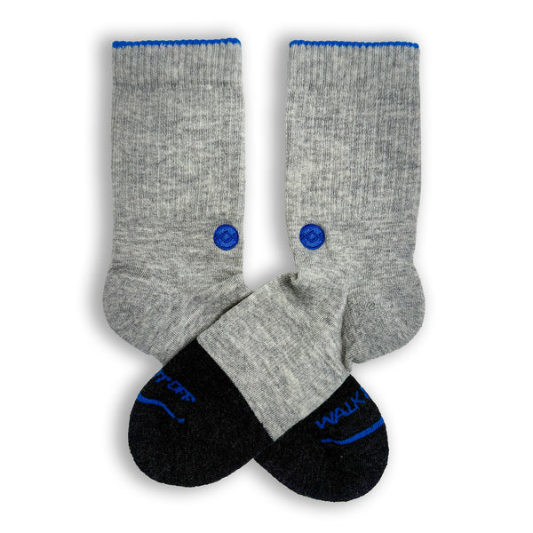 WALK IT OFF Merino sokken Platino – productfoto vooraanzicht met logo zichtbaar.
